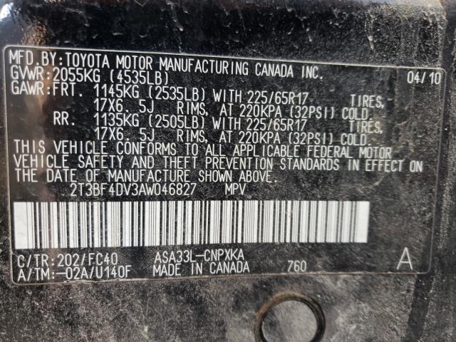 Photo 9 VIN: 2T3BF4DV3AW046827 - TOYOTA RAV4 