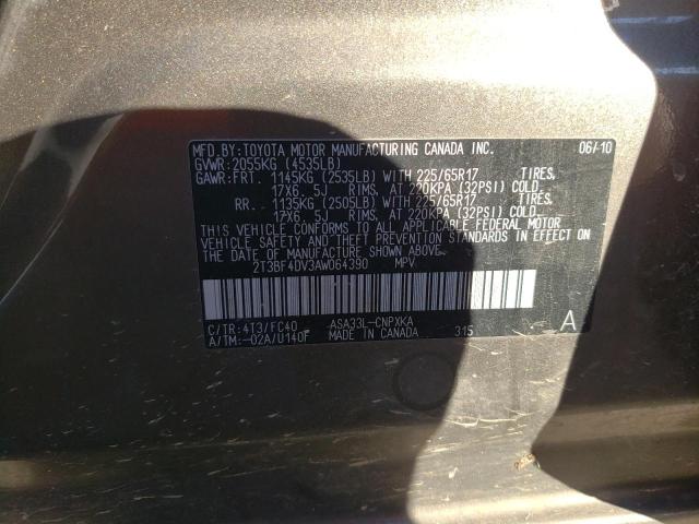 Photo 9 VIN: 2T3BF4DV3AW064390 - TOYOTA RAV4 