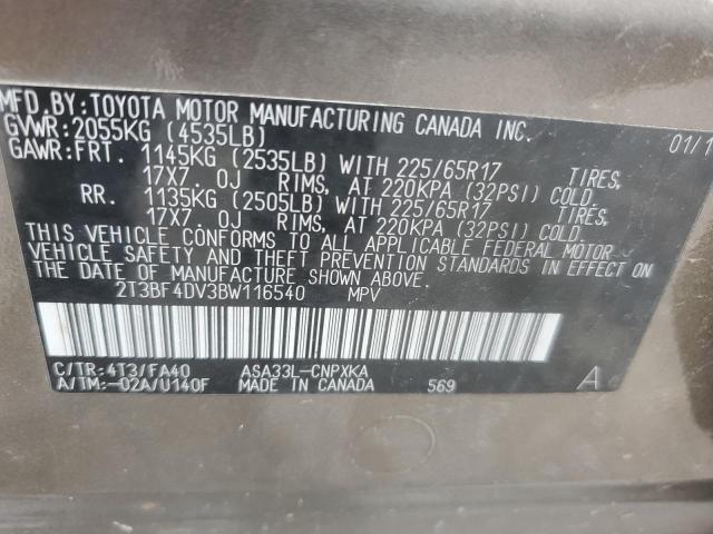 Photo 12 VIN: 2T3BF4DV3BW116540 - TOYOTA RAV4 