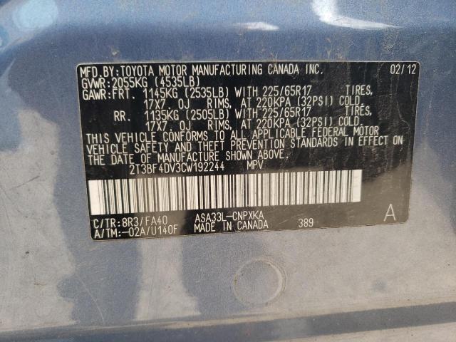 Photo 13 VIN: 2T3BF4DV3CW192244 - TOYOTA RAV 4 