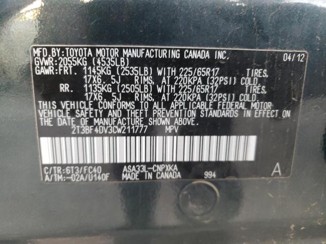 Photo 12 VIN: 2T3BF4DV3CW211777 - TOYOTA RAV4 