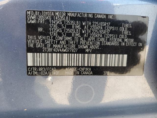 Photo 12 VIN: 2T3BF4DV4AW077827 - TOYOTA RAV4 