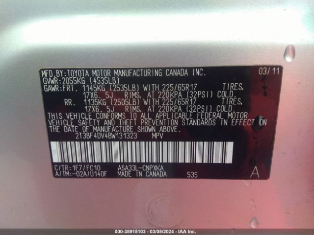 Photo 8 VIN: 2T3BF4DV4BW131323 - TOYOTA RAV4 