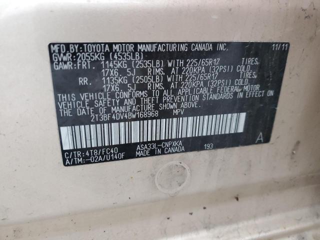 Photo 12 VIN: 2T3BF4DV4BW168968 - TOYOTA RAV4 