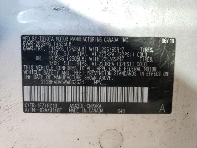 Photo 11 VIN: 2T3BF4DV5AW063631 - TOYOTA RAV4 