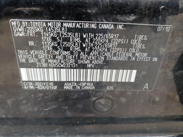 Photo 12 VIN: 2T3BF4DV5CW232131 - TOYOTA RAV4 