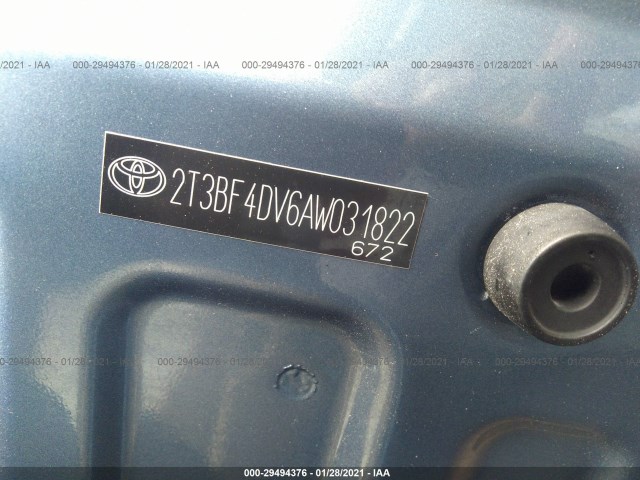 Photo 8 VIN: 2T3BF4DV6AW031822 - TOYOTA RAV4 