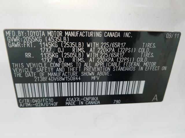 Photo 9 VIN: 2T3BF4DV6BW150844 - TOYOTA RAV4 