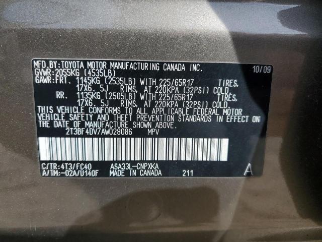 Photo 12 VIN: 2T3BF4DV7AW028086 - TOYOTA RAV4 