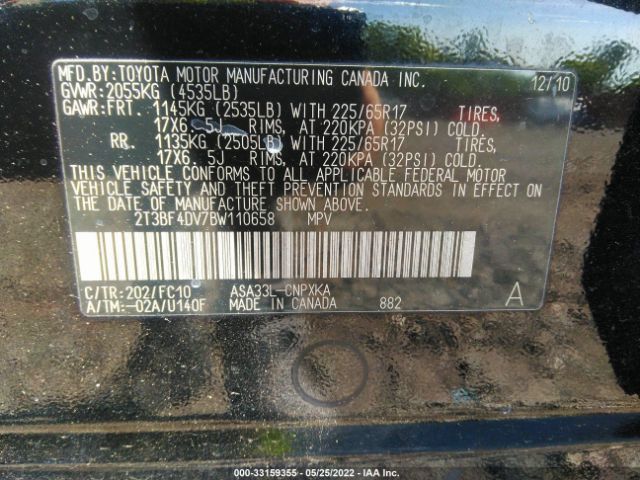 Photo 8 VIN: 2T3BF4DV7BW110658 - TOYOTA RAV4 