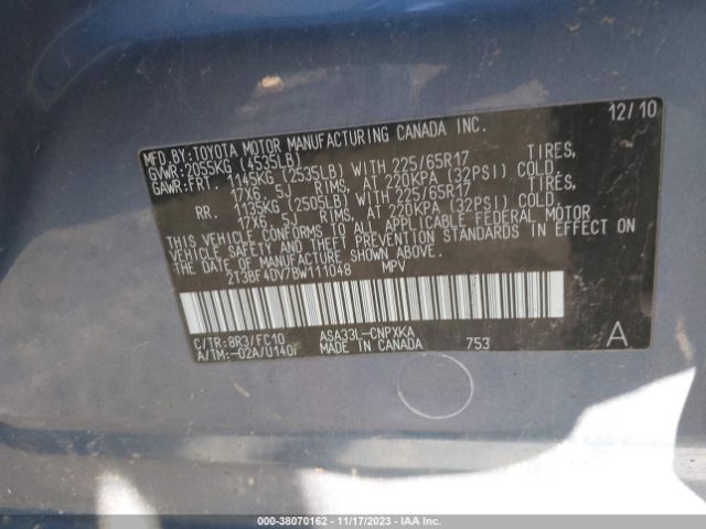 Photo 8 VIN: 2T3BF4DV7BW111048 - TOYOTA RAV4 