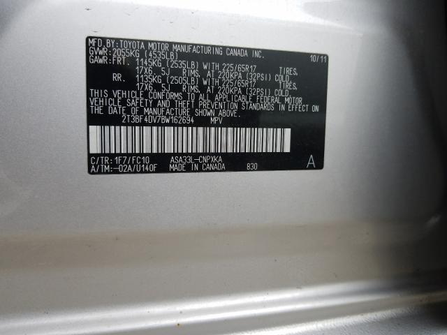 Photo 9 VIN: 2T3BF4DV7BW162694 - TOYOTA RAV4 