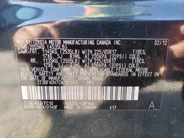 Photo 12 VIN: 2T3BF4DV7CW197043 - TOYOTA RAV4 