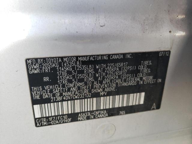 Photo 9 VIN: 2T3BF4DV7CW232132 - TOYOTA RAV4 