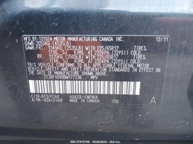 Photo 8 VIN: 2T3BF4DV8BW177236 - TOYOTA RAV4 