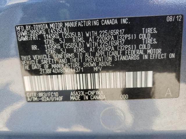 Photo 12 VIN: 2T3BF4DV8CW244371 - TOYOTA RAV4 