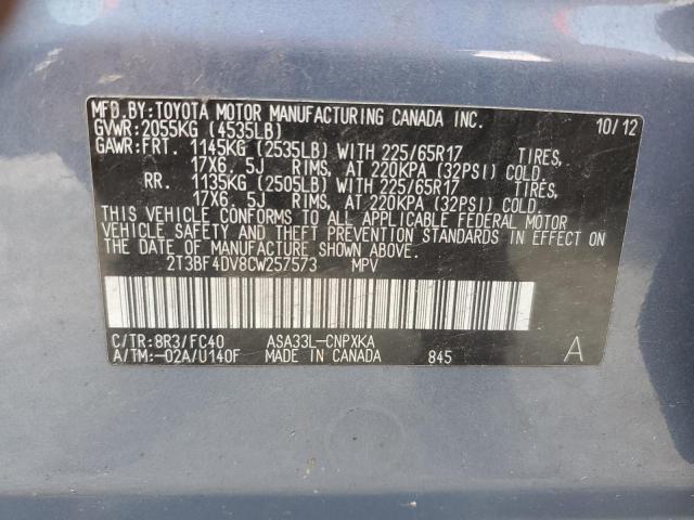 Photo 12 VIN: 2T3BF4DV8CW257573 - TOYOTA RAV4 