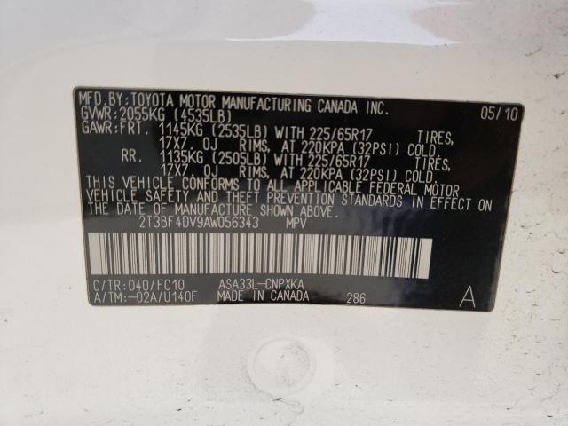 Photo 11 VIN: 2T3BF4DV9AW056343 - TOYOTA RAV4 