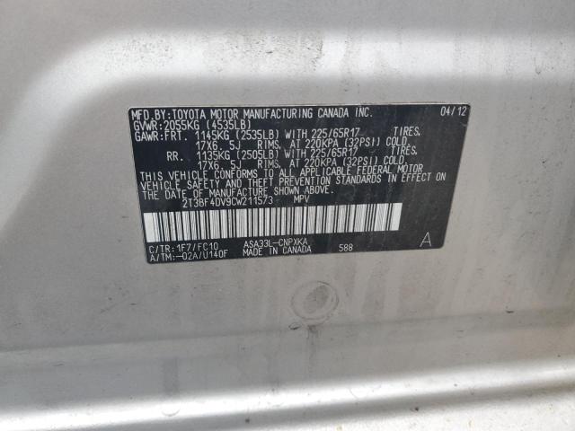 Photo 12 VIN: 2T3BF4DV9CW211573 - TOYOTA RAV4 