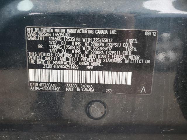 Photo 12 VIN: 2T3BF4DV9CW251409 - TOYOTA RAV4 