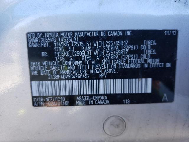 Photo 9 VIN: 2T3BF4DV9CW266492 - TOYOTA RAV4 