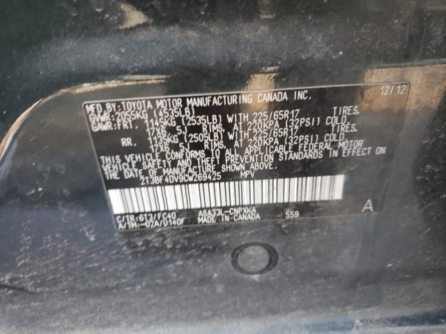 Photo 9 VIN: 2T3BF4DV9CW269425 - TOYOTA RAV4 