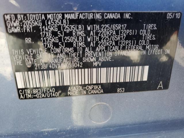 Photo 11 VIN: 2T3BF4DVXAW059042 - TOYOTA RAV4 