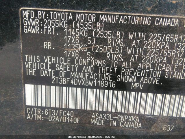 Photo 8 VIN: 2T3BF4DVXBW118916 - TOYOTA RAV4 