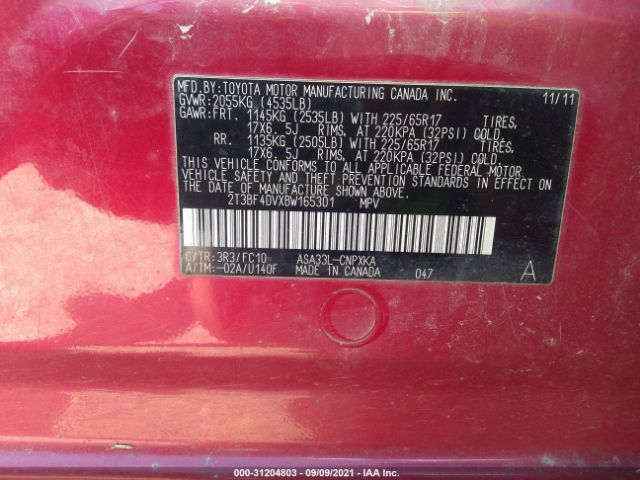 Photo 8 VIN: 2T3BF4DVXBW165301 - TOYOTA RAV4 