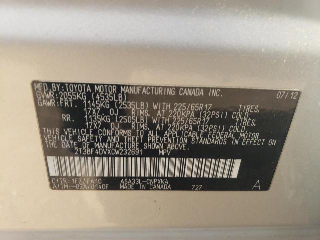 Photo 11 VIN: 2T3BF4DVXCW232691 - TOYOTA RAV4 