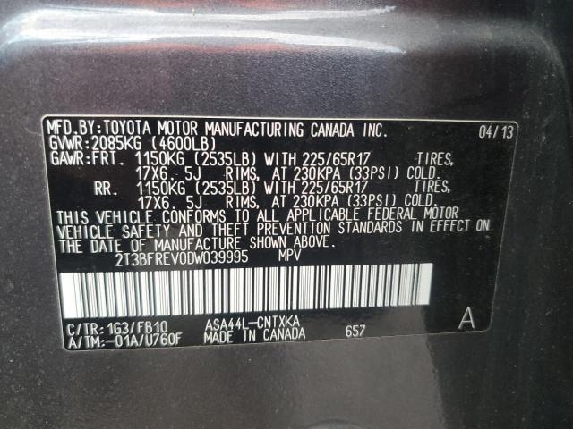 Photo 12 VIN: 2T3BFREV0DW039995 - TOYOTA RAV4 LE 