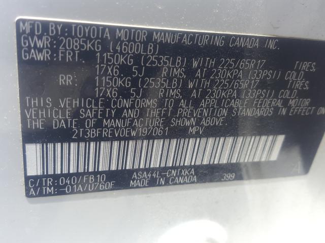 Photo 9 VIN: 2T3BFREV0EW197061 - TOYOTA RAV4 LE 