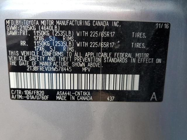 Photo 12 VIN: 2T3BFREV0HW578445 - TOYOTA RAV4 LE 