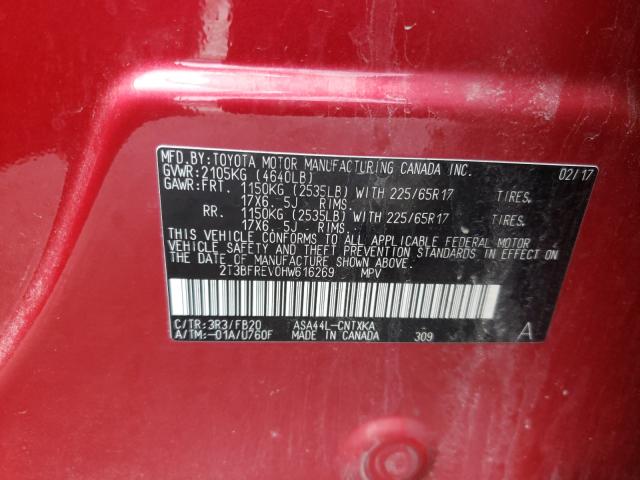 Photo 9 VIN: 2T3BFREV0HW616269 - TOYOTA RAV4 LE 