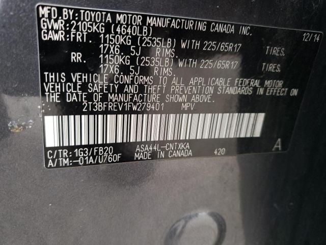 Photo 13 VIN: 2T3BFREV1FW279401 - TOYOTA RAV4 LE 