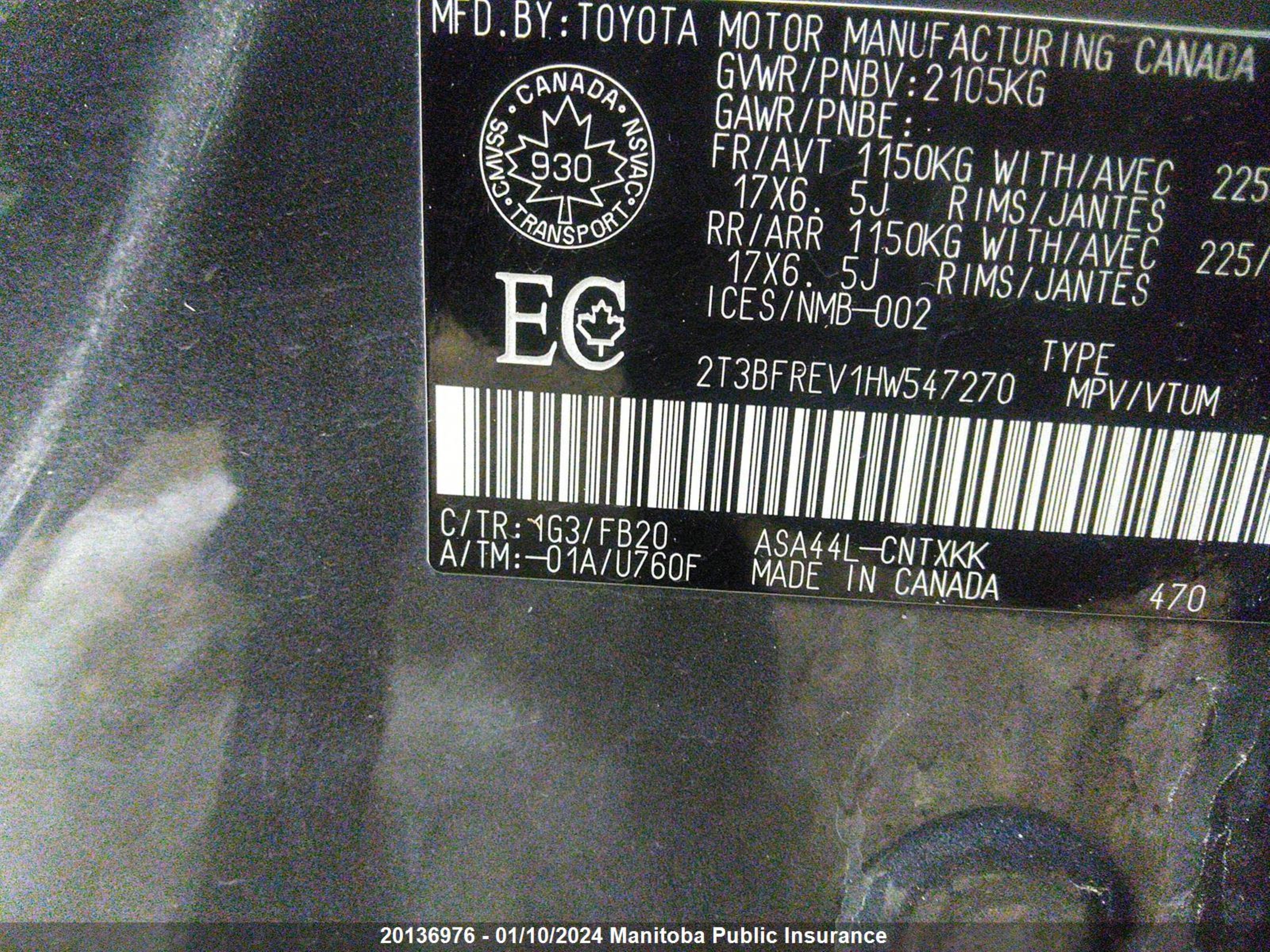 Photo 8 VIN: 2T3BFREV1HW547270 - TOYOTA RAV 4 