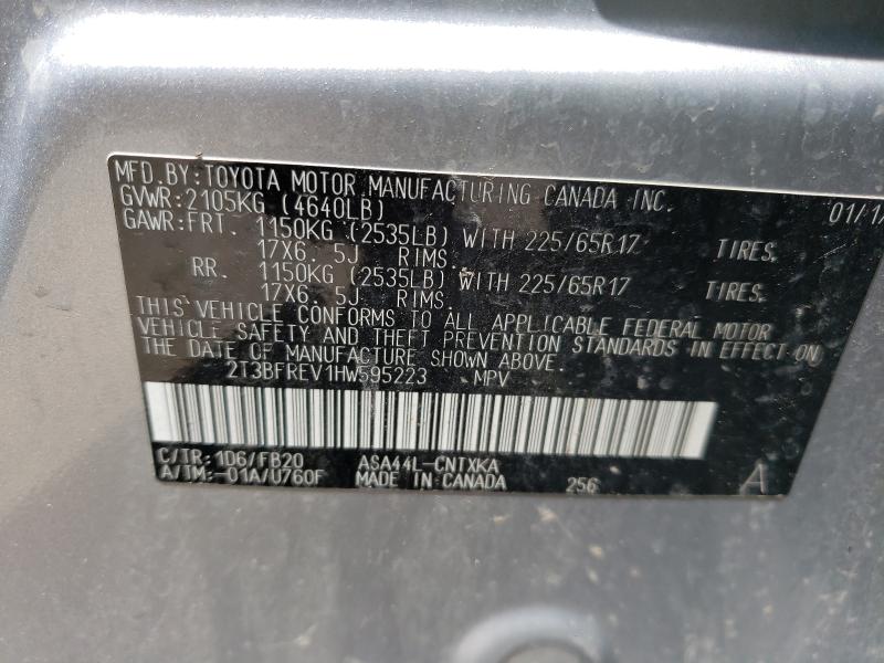 Photo 9 VIN: 2T3BFREV1HW595223 - TOYOTA RAV4 LE 