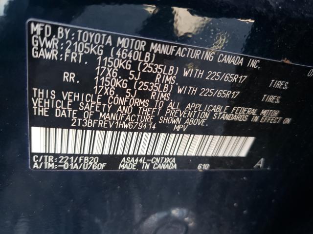 Photo 9 VIN: 2T3BFREV1HW679414 - TOYOTA RAV4 LE 