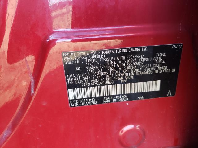 Photo 9 VIN: 2T3BFREV2DW049668 - TOYOTA RAV4 LE 