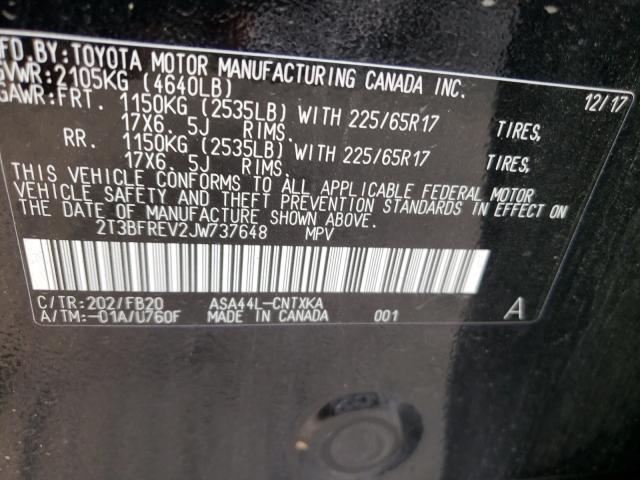 Photo 9 VIN: 2T3BFREV2JW737648 - TOYOTA RAV4 LE 