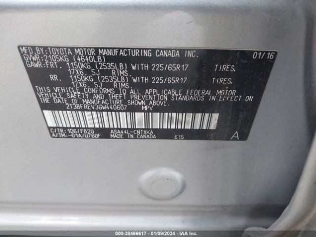 Photo 8 VIN: 2T3BFREV3GW440607 - TOYOTA RAV4 