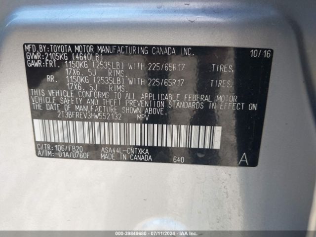 Photo 8 VIN: 2T3BFREV3HW552132 - TOYOTA RAV4 