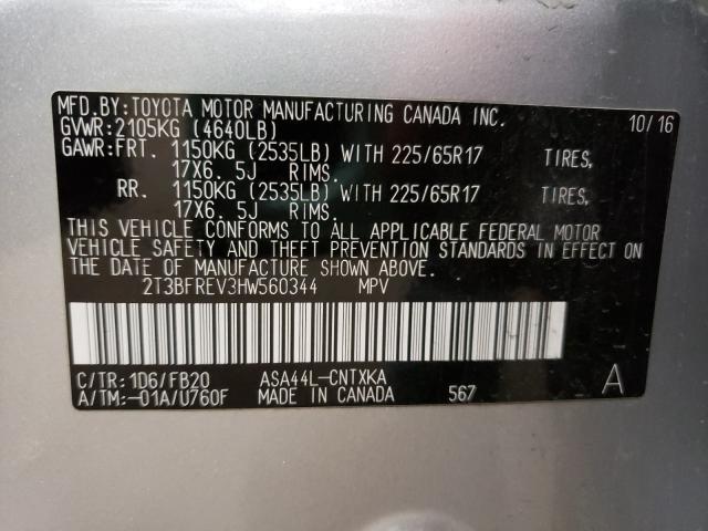 Photo 9 VIN: 2T3BFREV3HW560344 - TOYOTA RAV4 LE 