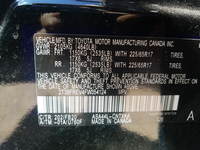 Photo 9 VIN: 2T3BFREV4FW354124 - TOYOTA RAV4 LE 