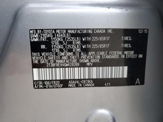 Photo 13 VIN: 2T3BFREV4GW429289 - TOYOTA RAV4 