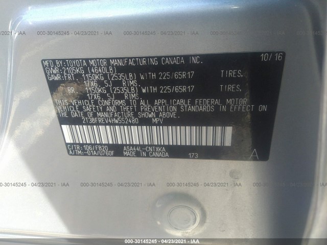 Photo 8 VIN: 2T3BFREV4HW552480 - TOYOTA RAV4 