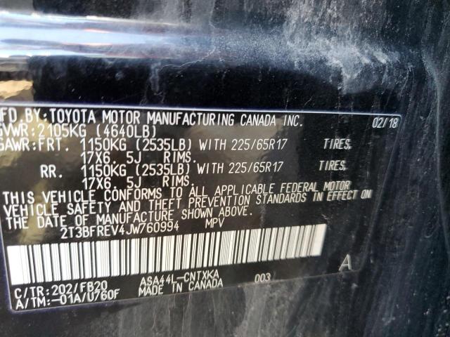 Photo 11 VIN: 2T3BFREV4JW760994 - TOYOTA RAV4 LE 