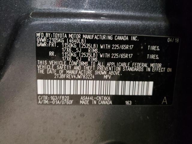 Photo 9 VIN: 2T3BFREV4JW783224 - TOYOTA RAV4 LE 