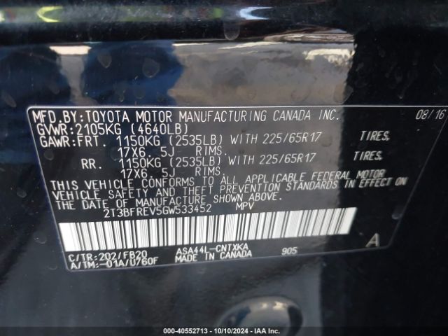 Photo 8 VIN: 2T3BFREV5GW533452 - TOYOTA RAV4 