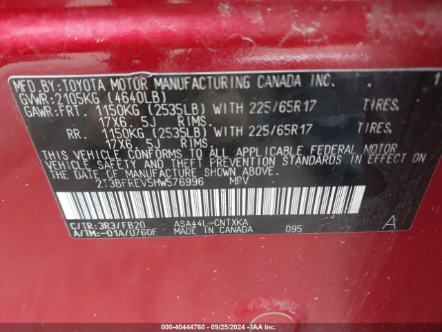 Photo 8 VIN: 2T3BFREV5HW576996 - TOYOTA RAV4 